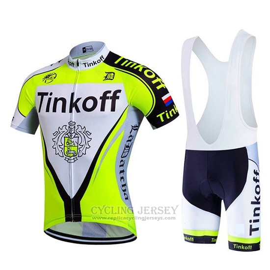 2017 Cycling Jersey Tinkoff Bright Green Short Sleeve and Bib Short